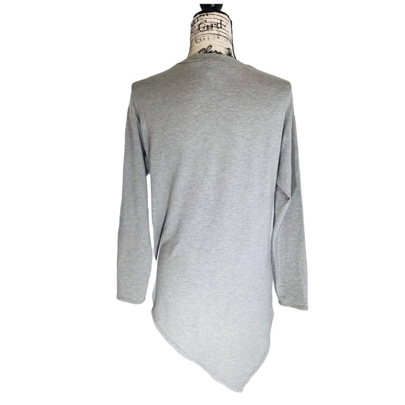 Joie 'Tammy B' Asymmetrical Oversized Sweatshirt Top In Heather Gray Small - Picture 4 of 13